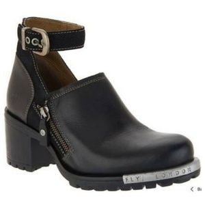 Fly London Lepu leather block heel booties